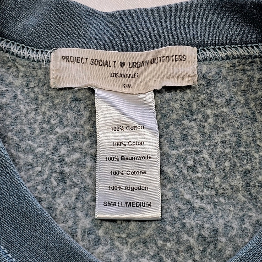 Project Social T Urban Outfitters Revival Skull Graphic Sweatshirt Blue S M - Picture 4 of 8